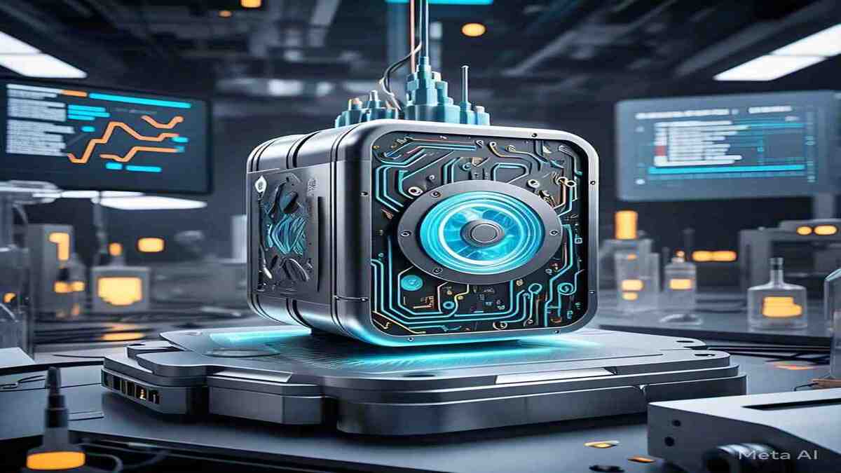 AN AI GENERATED IMAGE FOR ARTICLE RELATED TO A INVENTION OF LONG LASTING BATTERY
